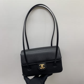 CHANEL BAG AS6130 PREPPY COCO SPRING SUMMER 2026 SHOULDER GHW BLACK MICROCHIPPED