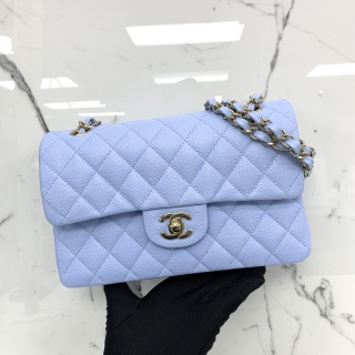 CHANEL BAG A01113 SMALL CLASSIC FLAP 23CM RFID BLUE