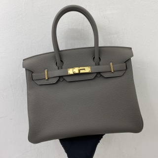 HERMES BAG BIRKIN 30 TOGO GRIS ETAIN Z STAMP GHW