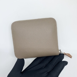 HERMES SLG AZAP SILK-IN COMPACT WALLET EPSOM PHW, W STAMP