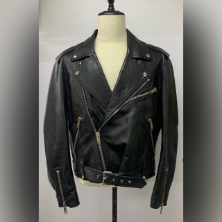 CELINE CLOTHES JACKET CLASSIC BIKER JACKET IN CALFSKIN LEATHER BLACK #46