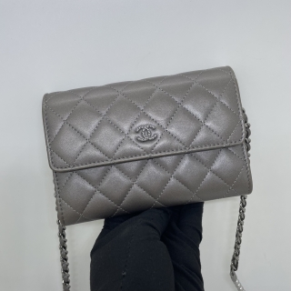 CHANEL SLG LAMBSKIN PEARL WALLET ON CHAIN NO CARD, NO.26 26271448