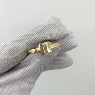 TIFFANY FINE JEWELRY RING T-WIRE YG750 3.1G