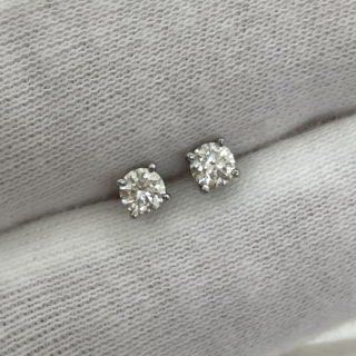 TIFFANY FINE JEWELRY EARRINGS PT950 1.5G 2PD 0.30CT SOLITAIRE DIAMOND EAR STUDS 16979597