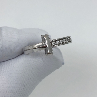 TIFFANY FINE JEWELRY WG750 T ONE RING DIAMOND 4.5G 0.08CT