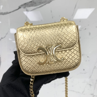 CELINE ACCESSORY 10L844FJF MINI CHAIN CLAUDE EMBOSSED