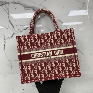 DIOR BAG BOOK TOTE SMALL RED OBLIQUE 50-MA-0212