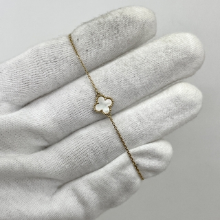 VAN CLEEF & ARPELS FINE JEWELRY BRACELET VCARF68800 SWEET ALHAMBRA MOP YG750 (YEAR 2022), CHAIN SHORTEN 1.88G JD230717