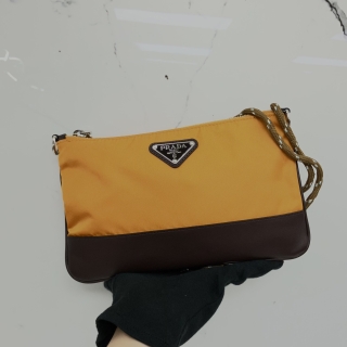 PRADA BAG NYLON 2ZT073 SPEEDROCK RE-NYLON SMARTPHONE CASE AMBER YELLOW RFID MICROCHIP 62G