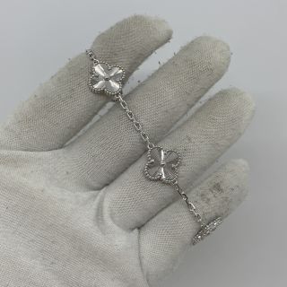 VAN CLEEF & ARPELS FINE JEWELRY BRACELET VINTAGE ALHAMBRA GUILLOCHE 5 MOTIFS WG750 18.6G FULLSET VCARP9XE00 JO067387