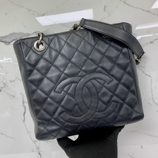 CHANEL BAG CAVIAR SKIN PST CHAIN TOTE SHW BLACK NO.16 (NO CARD) 16021996