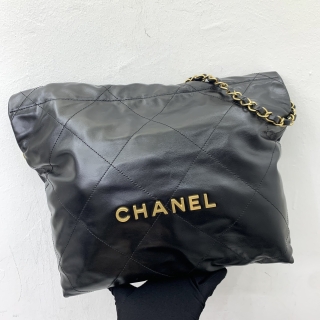 CHANEL BAG CHANEL22 AS3260 SMALL GHW BLACK RFID MICROCHIP W/POUCH N6N6LL89