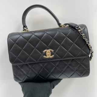 CHANEL BAG TRENDY 30CM BLACK CALFSKIN NO.30