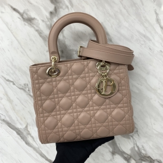 DIOR BAG LADY MEDIUM 2WAY FLAP SUEDE PINK 2WAY