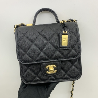 CHANEL BAG MATELASSE AS3652  CAVIAR SKIN OP HANDLE SMALL FLAP MICROCHIP J5NE0N1G