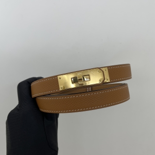 HERMES BELT KELLY EPSOM GOLD GHW G STAMP