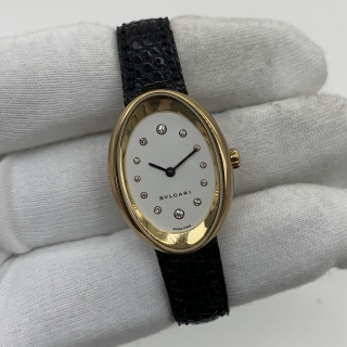 BVLGARI WATCH OV32G OVAL YG750 W/DIAMOND QZ FULLSET D2691