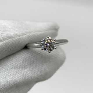 TIFFANY FINE JEWELRY RING 0.63CT SOLITAIRE DIAMOND RING PT950 4.0G I/VS1/EX/EX/EX/NONE W/CERT 71919013 / W10130783