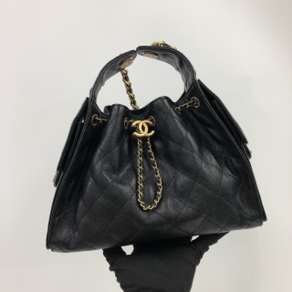 CHANEL BAG CAVIAR SKIN AS5293 CHANEL25 SMALL CAVIAR SKIN BLACK GHW MICROCHIPPED