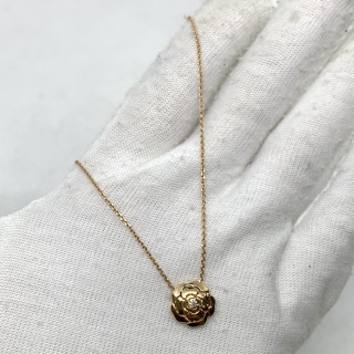 CHANEL FINE JEWELRY NECKLACE 1PD PG750 CAMELLIA  4.0G DS2650