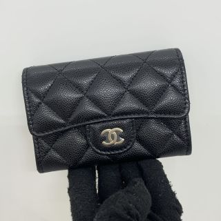 CHANEL SLG MATELASSE AP406 CAVIAR CARD COIN HOLDER CASE GHW RFID P1424T13