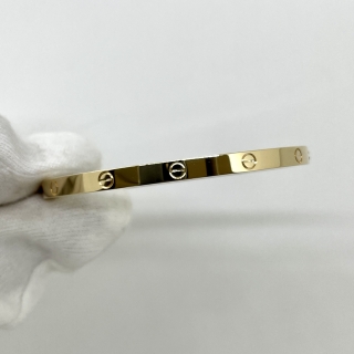CARTIER FINE JEWELRY BRACELET LOVE BANGLE SM  YG750  W/INITIAL FULLSET 15# 17.2G 788FJF
