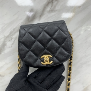 CHANEL BAG MATELASSE AP2344 LAMBSKIN MINI COCO MAIL CLUTCH CHAIN SHOULDER BLACK GHW NO.31 W/O CARD 31509472