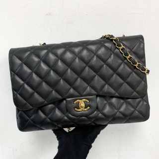 CHANEL BAG MATELASSE A28600 LAMB JUMBO 30CM SINGLE FLAP GHW NO.12 W/CARD 12845099