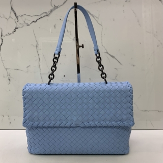 BOTTEGA VENETA BAG INTRECCIATO ONE SHOULDER FLAP BLUE