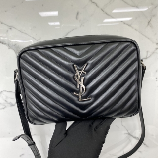 YSL BAG 520534 CAMERA SHOULDER BLACK, SHW NO TASSLE