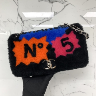 CHANEL BAG A92591 SINGLE FLAP 27CM SHEARLING CHAIN SHOULDER NO.20 W/CARD 20292367