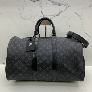 LOUIS VUITTON BAG MONOGRAM ECLIPSE M40569 KEEPALL BANDOULIERE 45 (W/INITIAL)