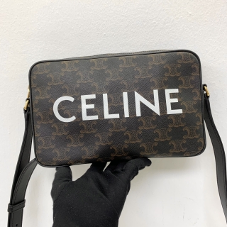 CELINE BAG TRIOMPHE HORIZONTAL MESSENGER CROSSBODY SHOULDER BLACK F-CU-1233