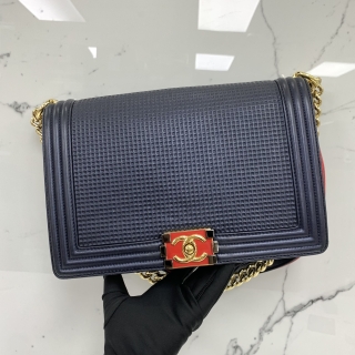 CHANEL BAG BOY 28CM OLD MEDIUM METALLIC NAVY NO. 18 18763288