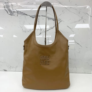 MIU MIU BAG LEATHER IVY TOTE SHOULDER COGNAC
