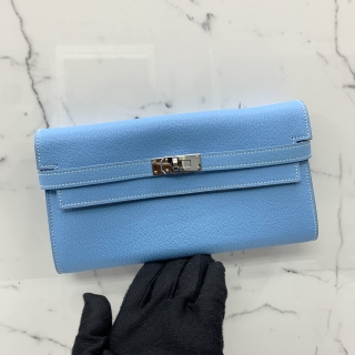 HERMES SLG KELLY WALLET CHEVRE SHW  □O STAMP