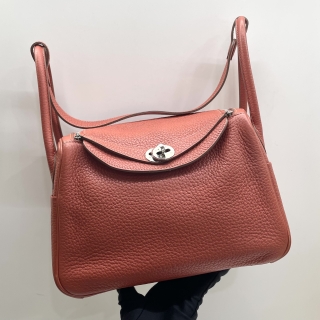 HERMES BAG LINDY 26 TAURILLON CLÉMENCE  SANGUINE PHW □R STAMP