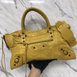 BALENCIAGA BAG 168028 PART TIME 2 WAY SHOULDER BAG SAND W/MIRROR