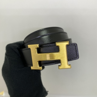HERMES BELT CONSTANCE H REVERSIBLE 90 GHW GOLD/NOIR G STAMP