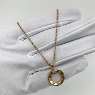 BVLGARI FINE JEWELRY NECKLACE AU750 ROSE GOLD DIAMOND NECKLACE AKH115 (2026) 9.11G