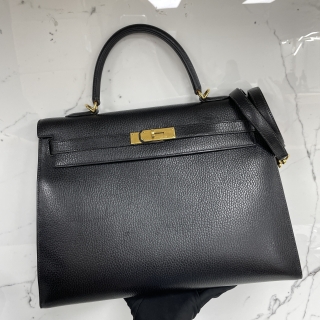 HERMES BAG KELLY ARDENNES 35 〇X STAMP BLACK 2WAY