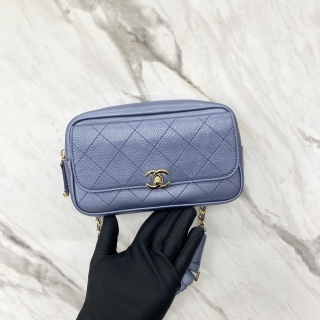 CHANEL SLG MATELASSE GOATSKIN METALLIC WAIST BAG NO.26 W/CARD 26846301