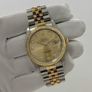 ROLEX WATCH 16233G CHAMPAGNE DIAL FULLSET W SERIAL NOT FULL LINK W415816