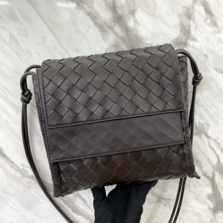BOTTEGA VENETA BAG INTRECCIATO BROWN SHOULDER FLAP BAG