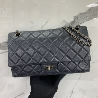CHANEL BAG 2.55 226 28CM CALF MEDIUM W/DOUBLE FLAP CHAIN SHOULDER SHW NO.17 WITH CARD 17196917