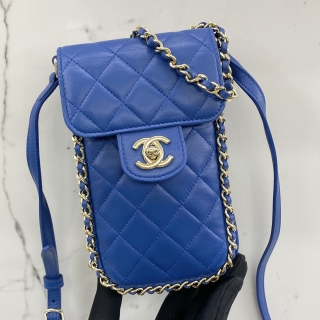 CHANEL BAG LAMBSKIN PHONE POUCH 2WAY CHAIN NO.24 NO CARD 24286781