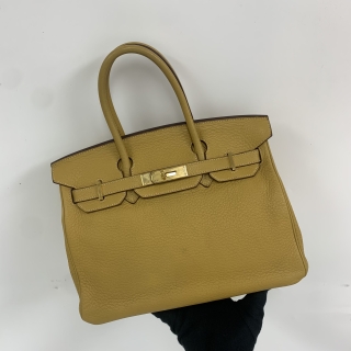 HERMES BAG BIRKIN 30 CLEMENCE CURRY YELLOW SQUARE L