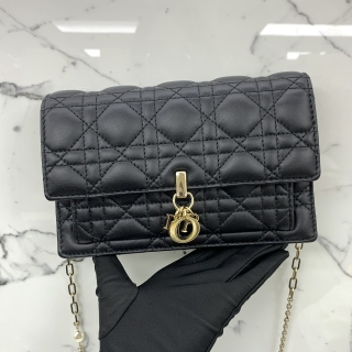 DIOR BAG CANNAGE MISS DIOR WALLET ON CHAIN WOC BLACK 12-MA-0272