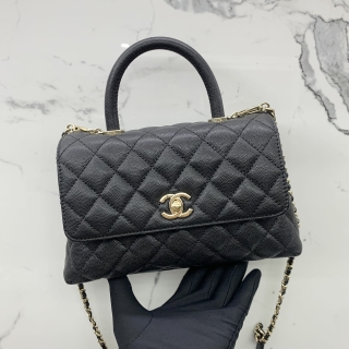 CHANEL BAG CAVIAR SKIN COCO HANDLE XS 20 BLACK GHW MICROCHIPPED X16K430J
