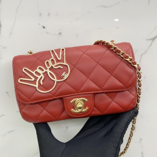 CHANEL BAG MATELASSE LAMBSKIN A91380 VICTORY V MINI CHAIN SHOUDLER 17CM W/O CARD RECOLOURED NO 23 23532935